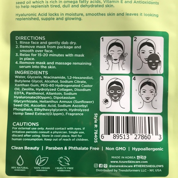 ✨🆕Vitamasques Power Power Diamond Infused Metallic Mask & 2 Azure Hemp Masks✨ - Picture 4 of 11